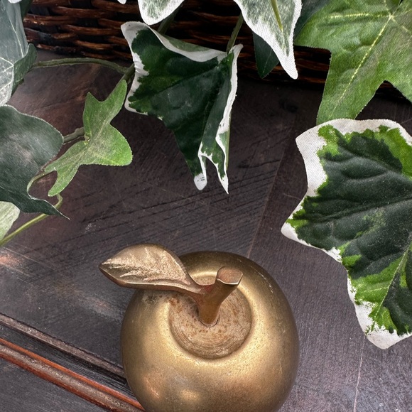 Vintage Solid Brass Apple Bell figurine Teacher Appreciation Gift - Picture 3 of 6
